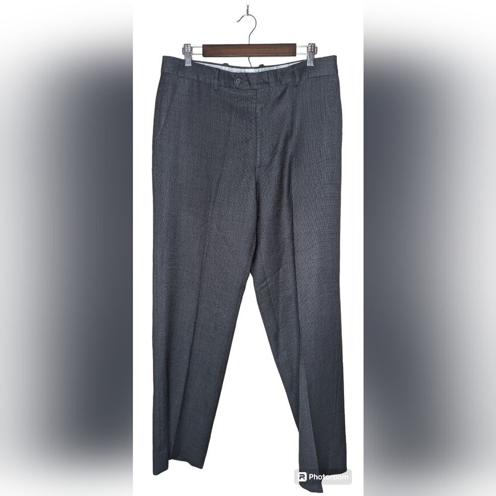 Linea Naturale Luxe Men's Pants Size 34 Gray Wool Flat Front Made In Italy